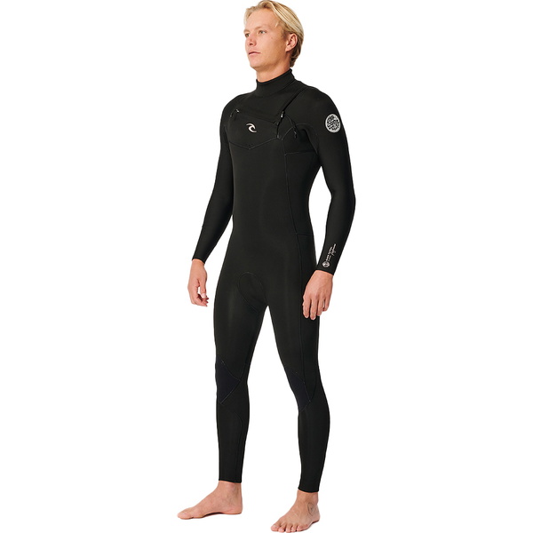 2025 Rip Curl Mens Dawn Patrol Performance 4/3mm Chest Zip Wetsuit 15DMFS - Black